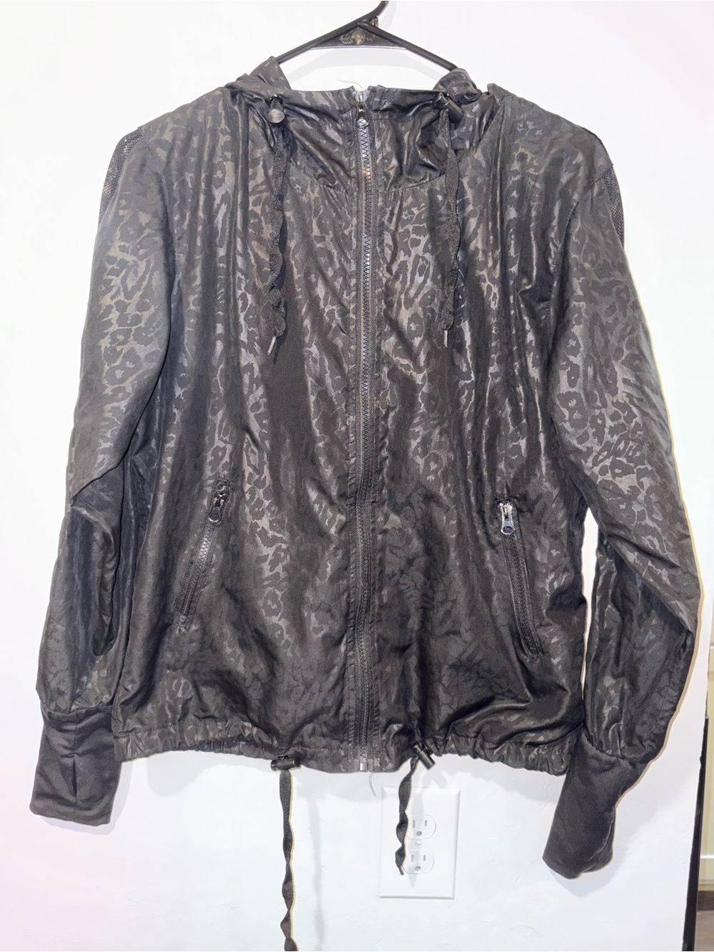 Zyia Active Black Leopard Windbreaker